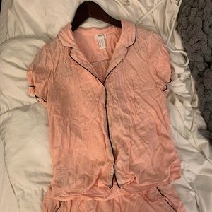 Crinkle baby pink Pajama set